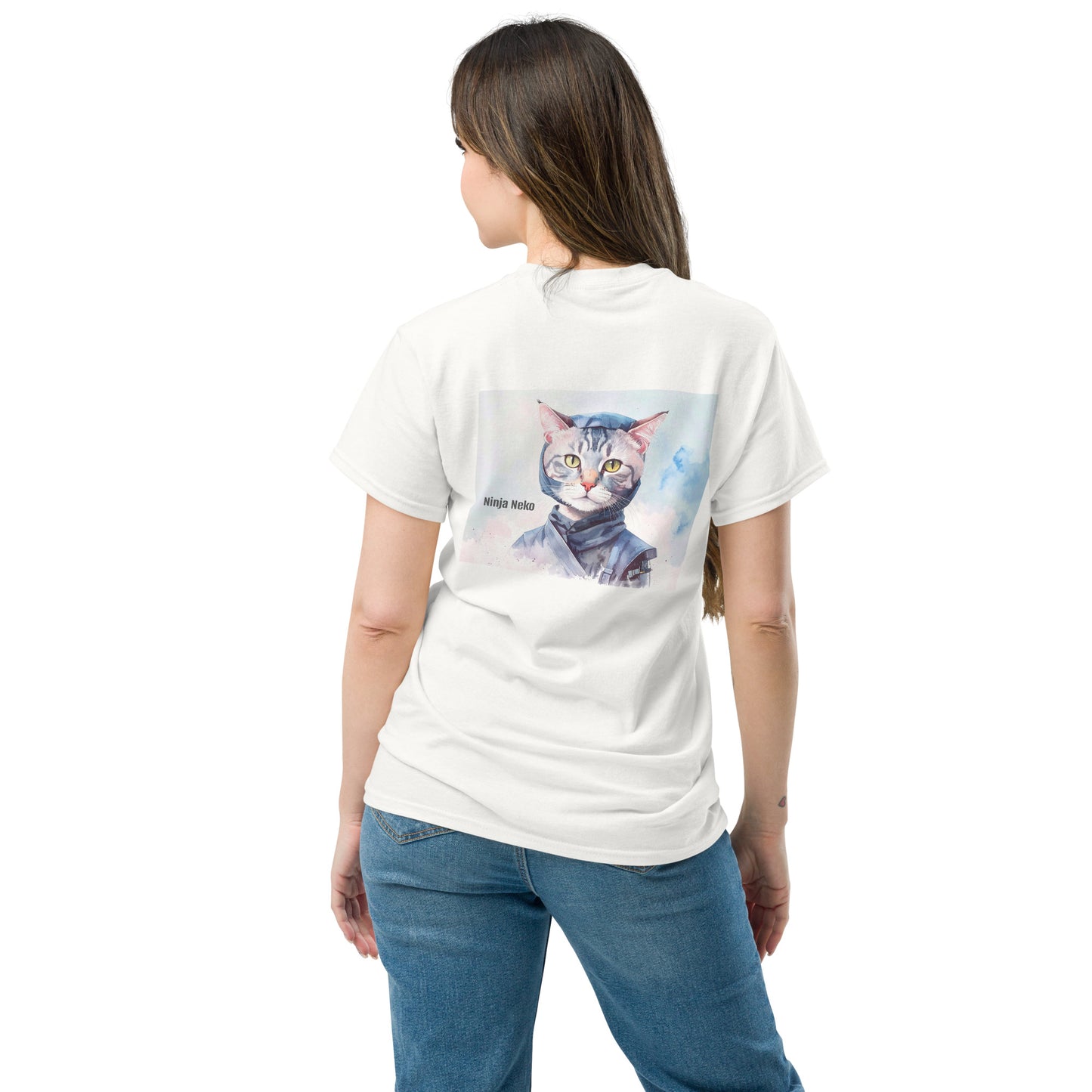 【バックプリント】猫Tシャツ|Ninja Neko 忍者猫|和風アート