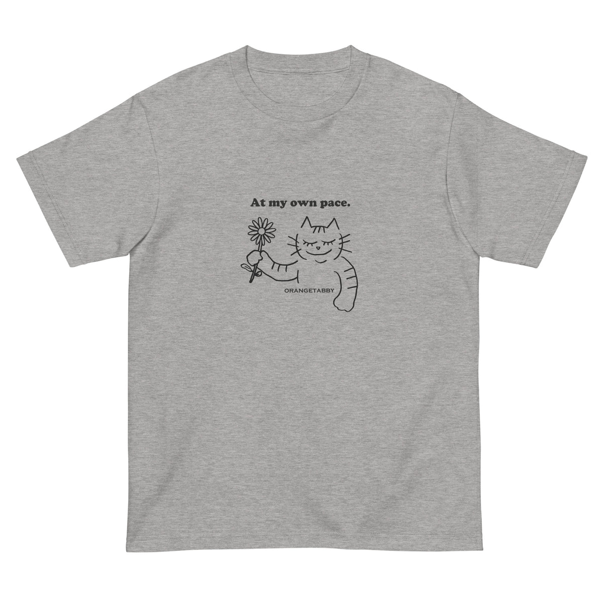 Camiseta de gato | A mi ritmo. | Dibujo lineal minimalista (J)