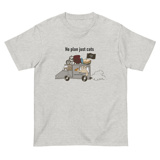 猫Tシャツ|No Plan Just Cats レトロカラー|猫とキッチンカー