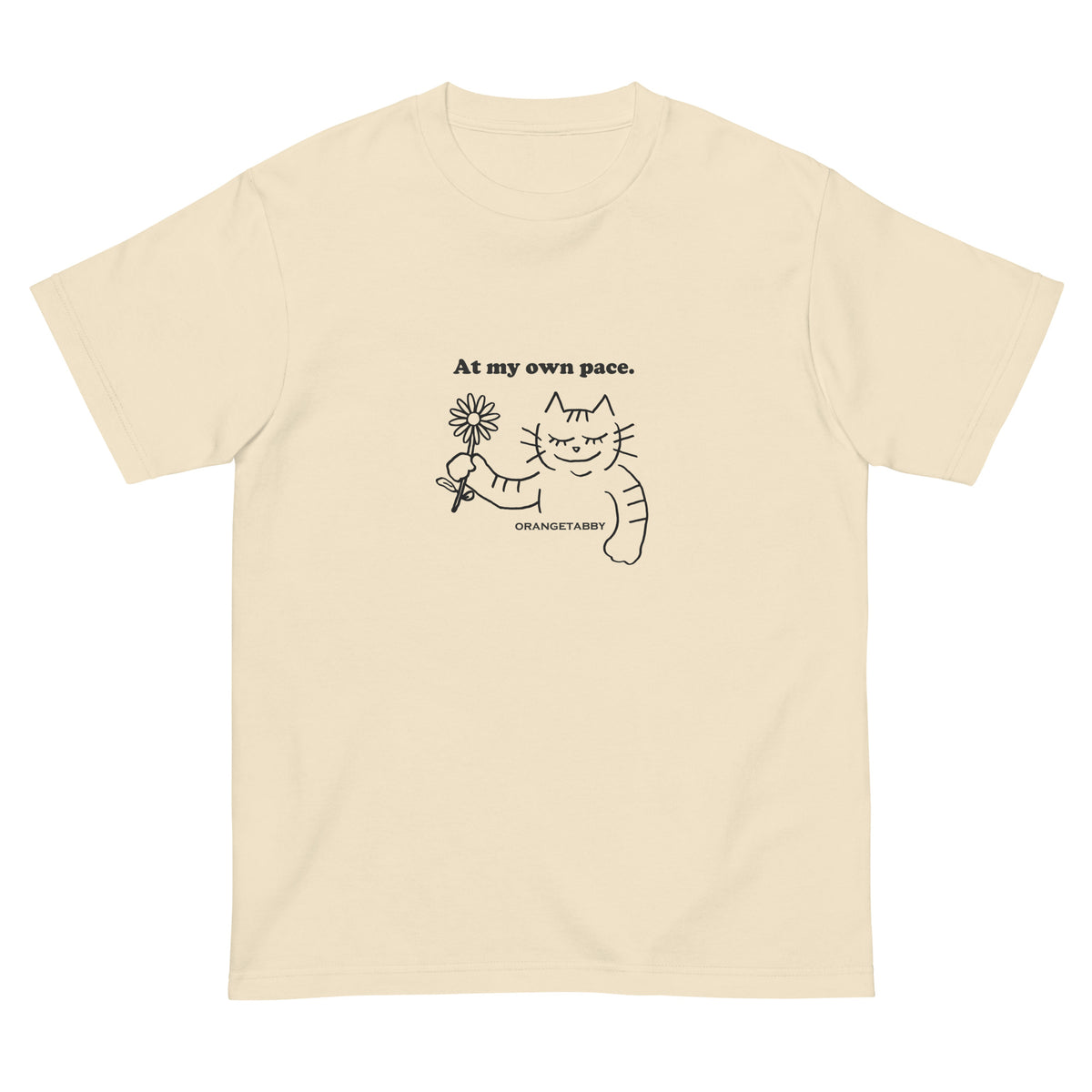 Camiseta de gato | A mi ritmo. | Dibujo lineal minimalista (J)