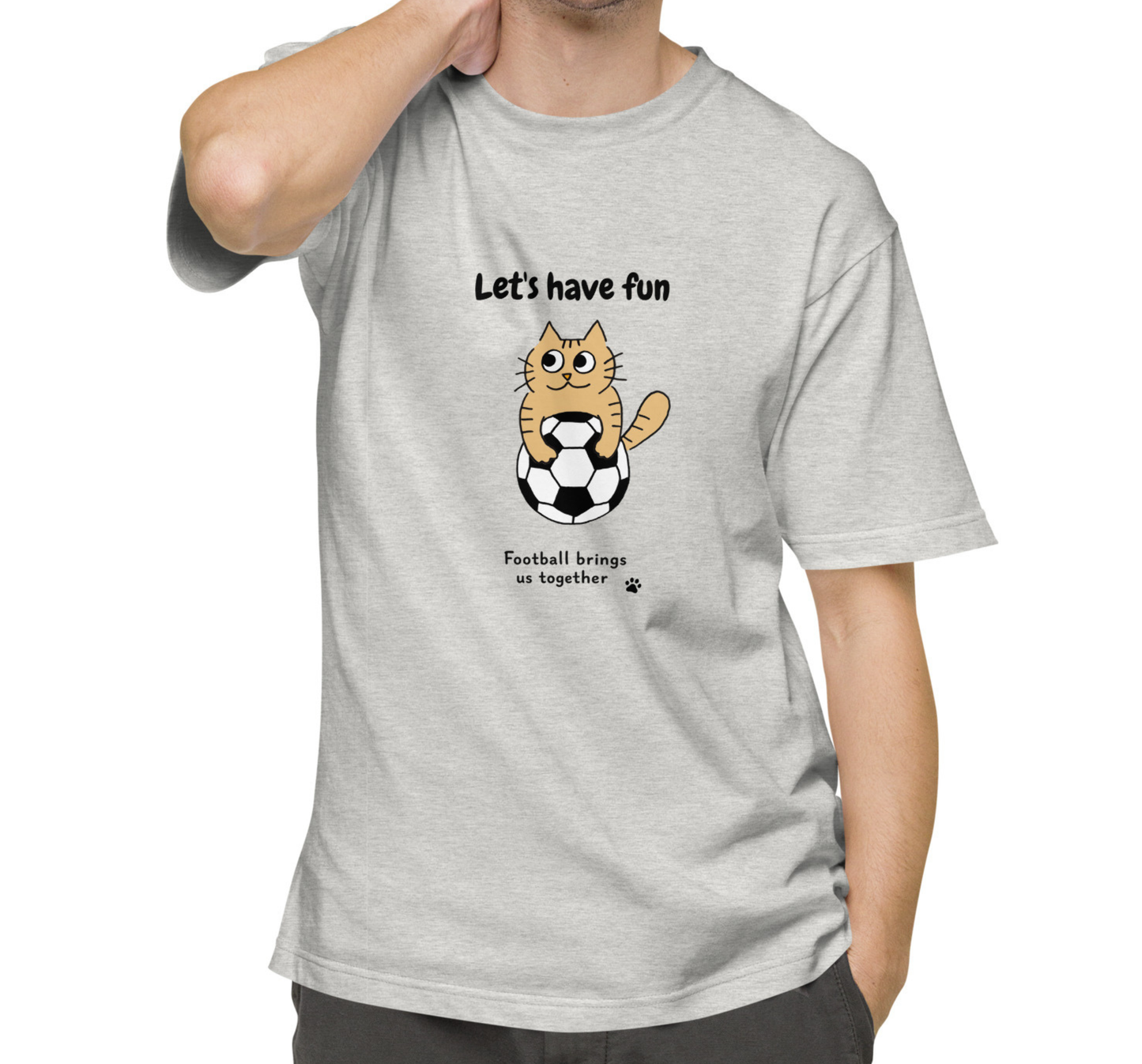 猫Tシャツ｜Football brings us together｜サッカー好きの猫デザイン(J)