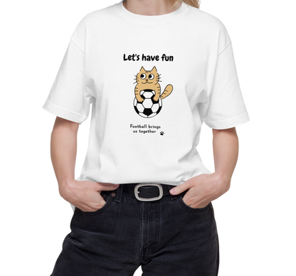 猫Tシャツ｜Football brings us together｜サッカー好きの猫デザイン(J)