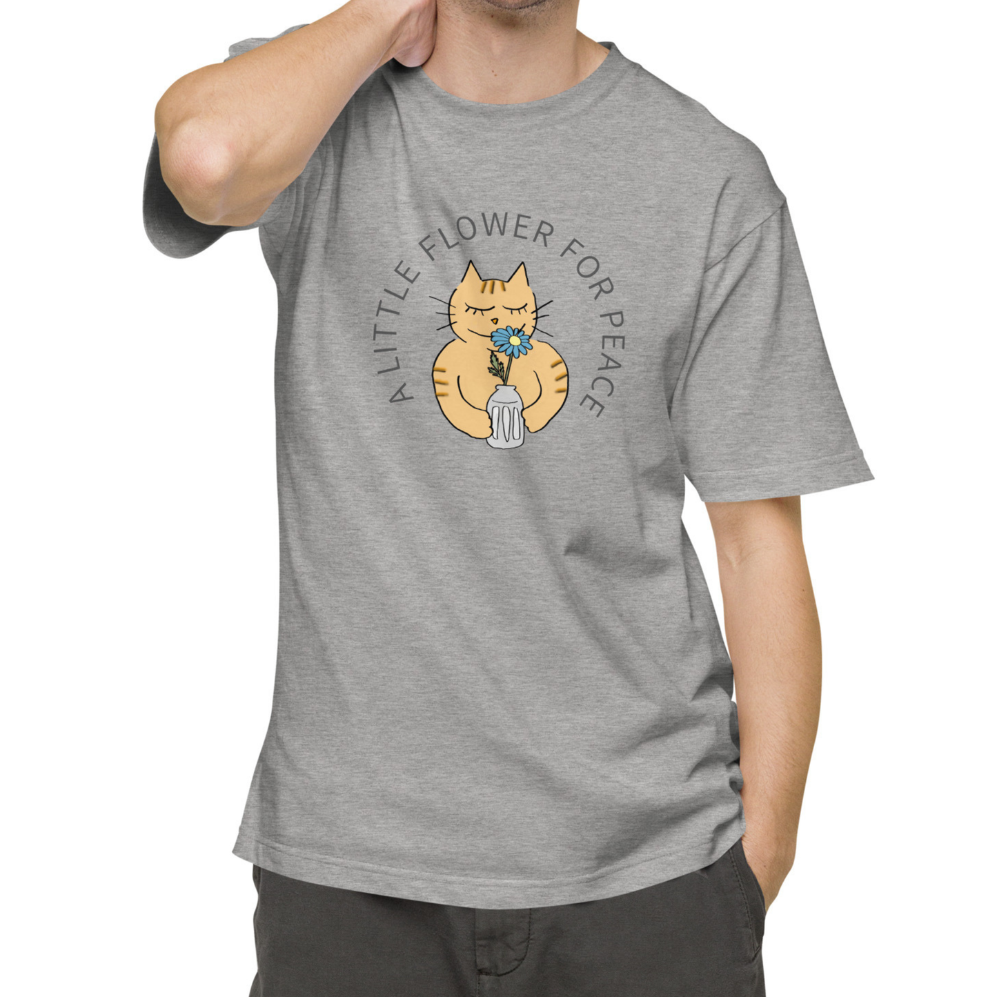 猫Tシャツ｜A Little Flower for Peace｜やさしさを届けるデザイン