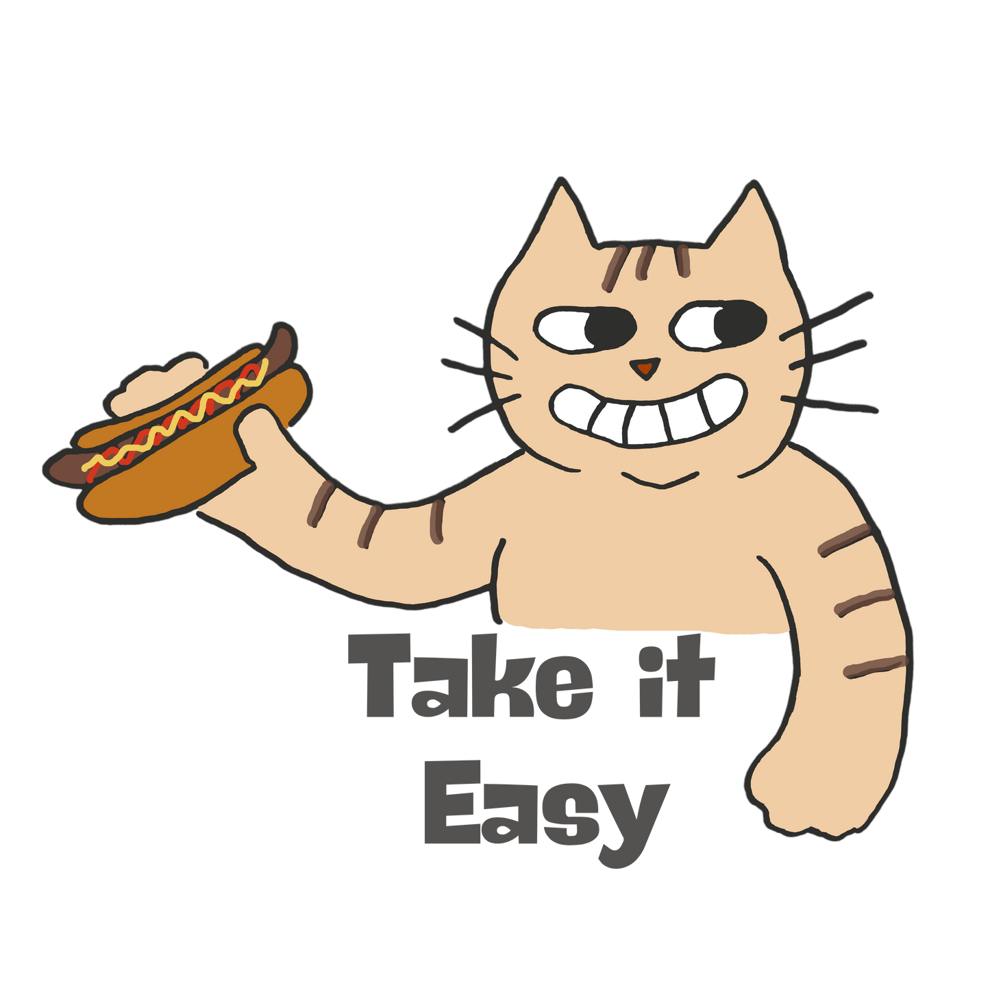 Camiseta de gato | Tómalo con calma. | Diseño de gato de un solo punto