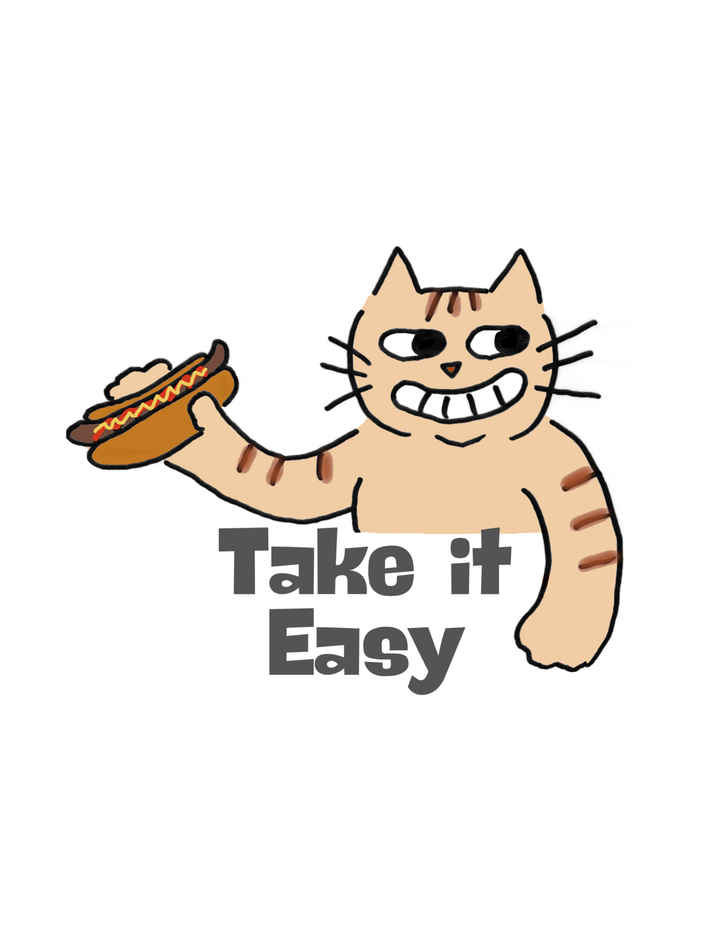 猫Tシャツ｜Take it easy.｜猫のワンポイントデザイン
