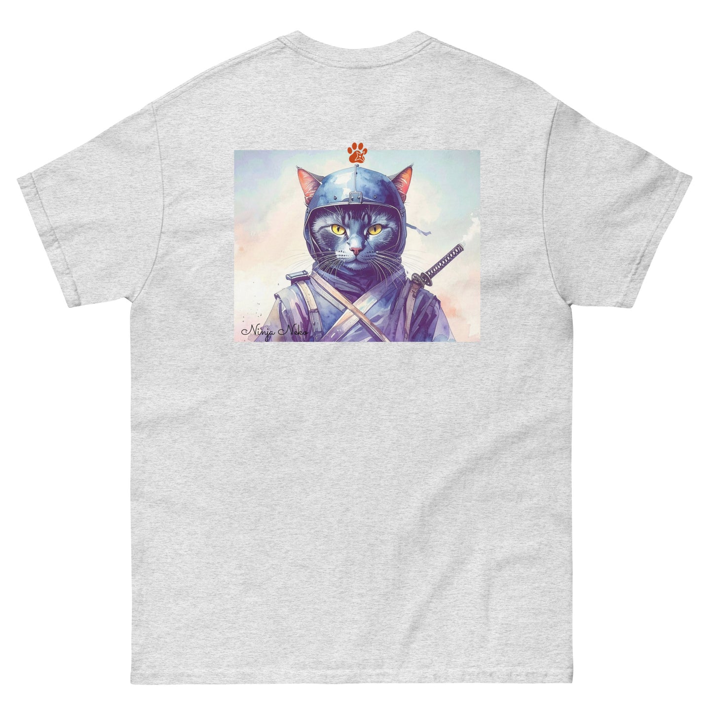 【バックプリント】ユニセックスクラシックTシャツ Gildan 5000 / ninja neko　　