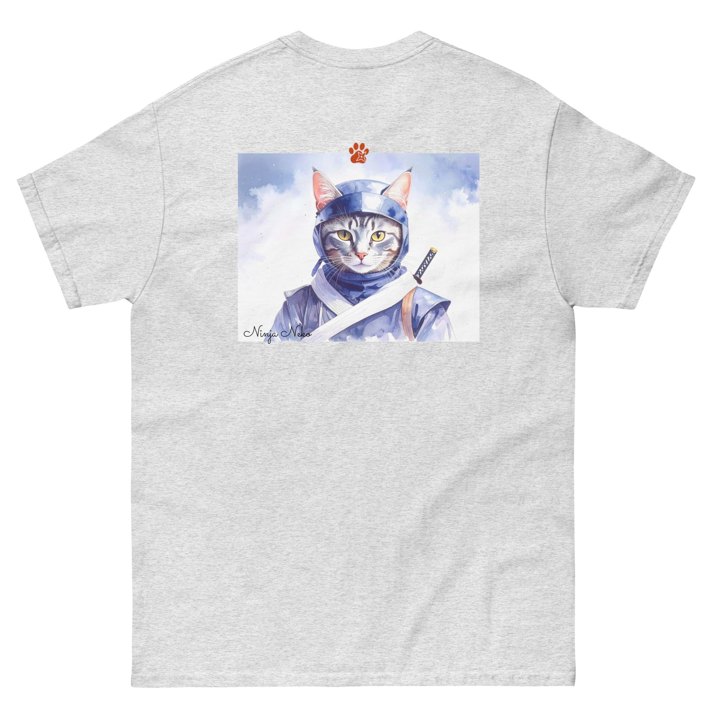 【バックプリント】ユニセックスクラシックTシャツ Gildan 5000 / ninja neko　　