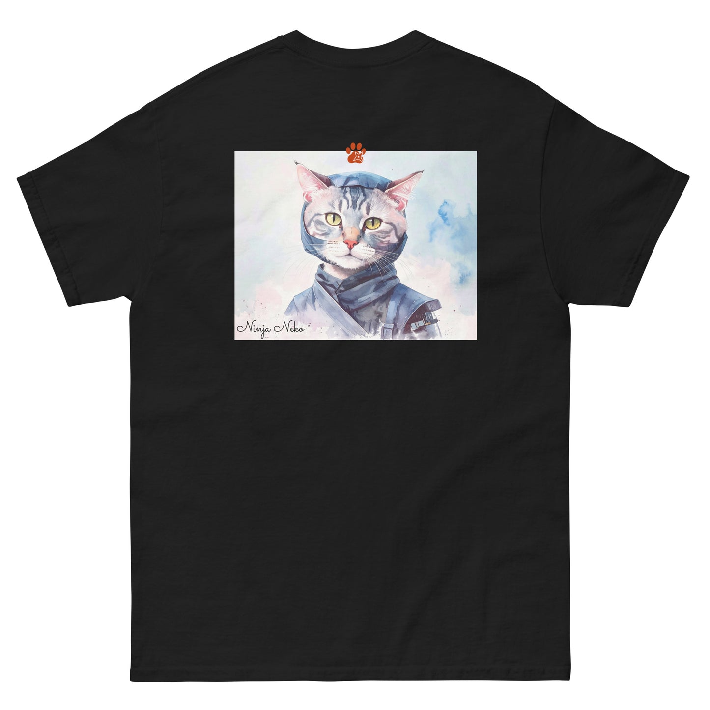 【バックプリント】ユニセックスクラシックTシャツ Gildan 5000 / ninja neko　
