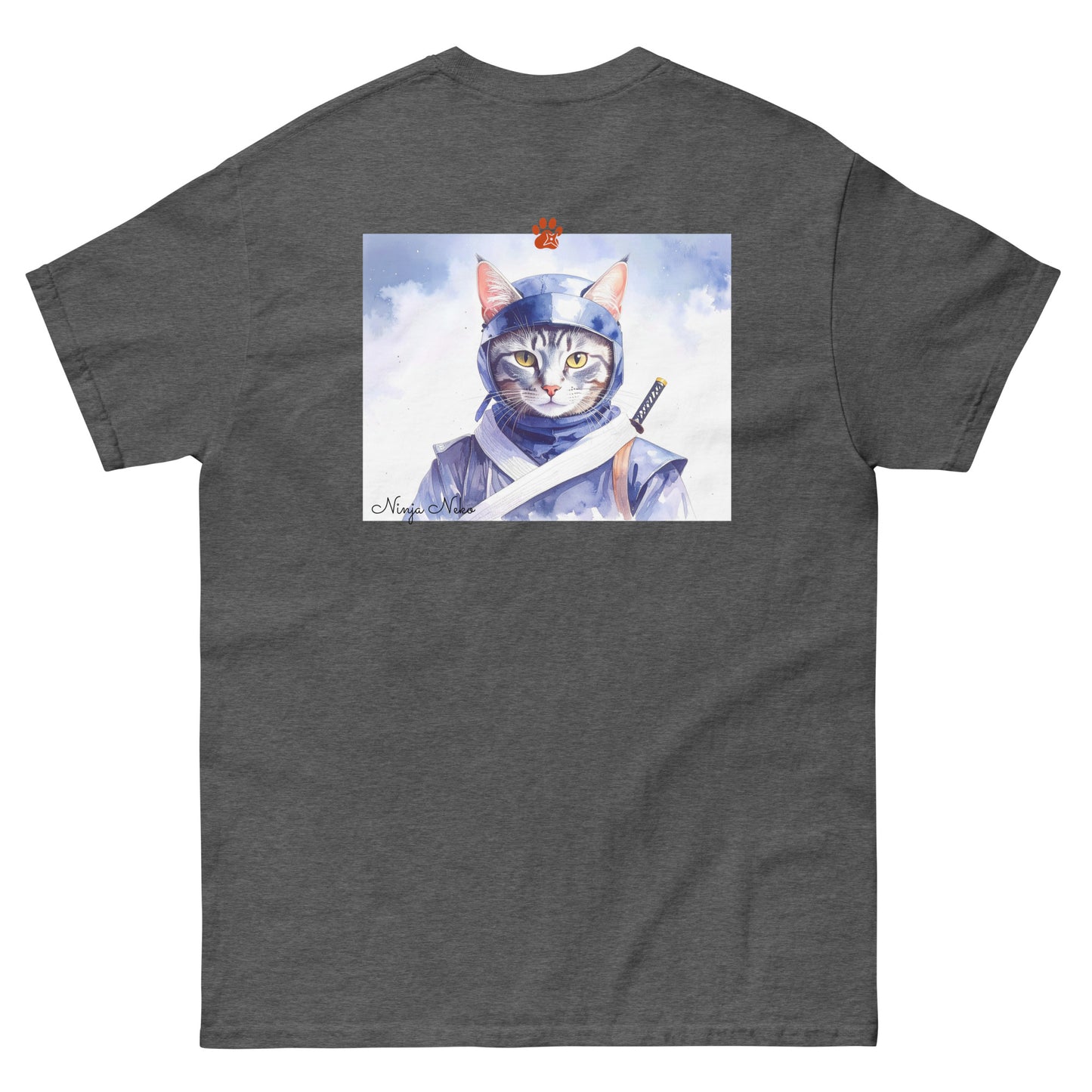 【バックプリント】ユニセックスクラシックTシャツ Gildan 5000 / ninja neko　　