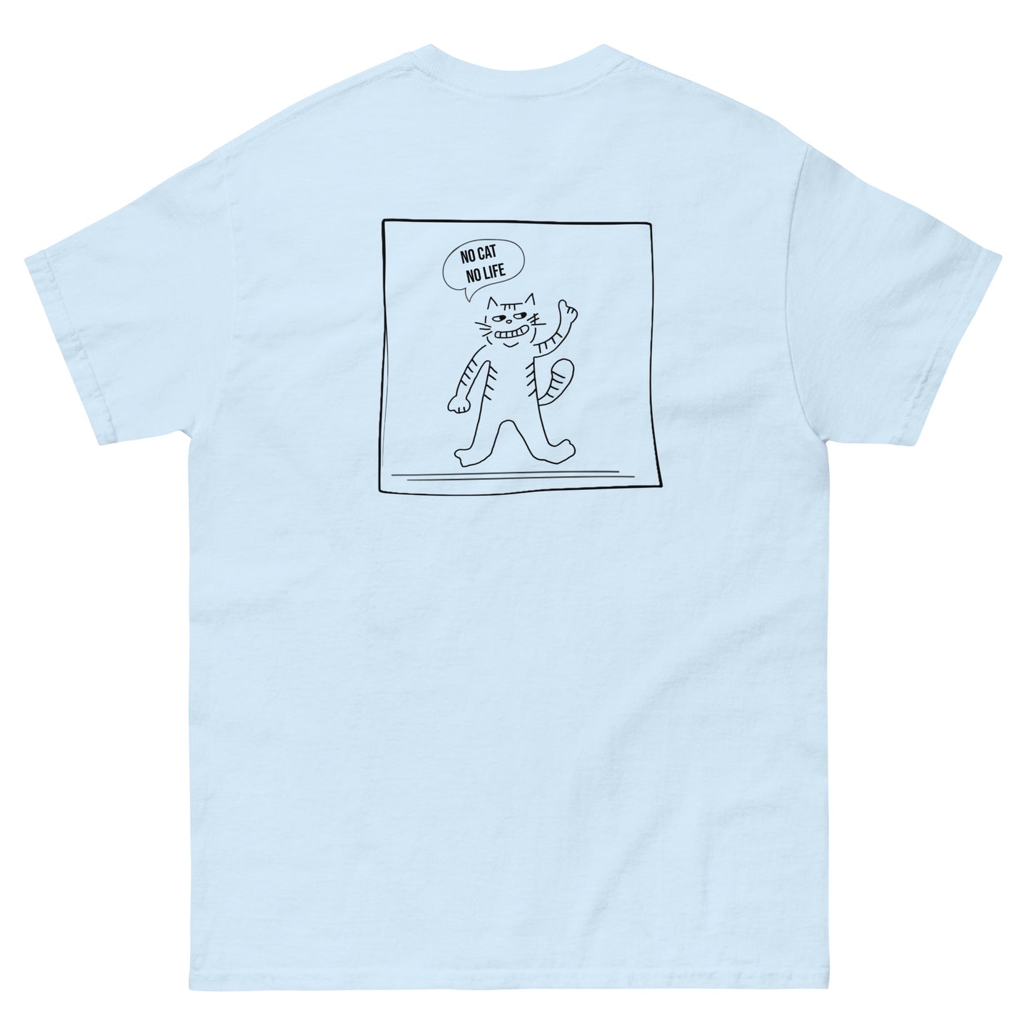 【バックプリント】ユニセックスクラシックTシャツ Gildan 5000 / No Cat No Life　