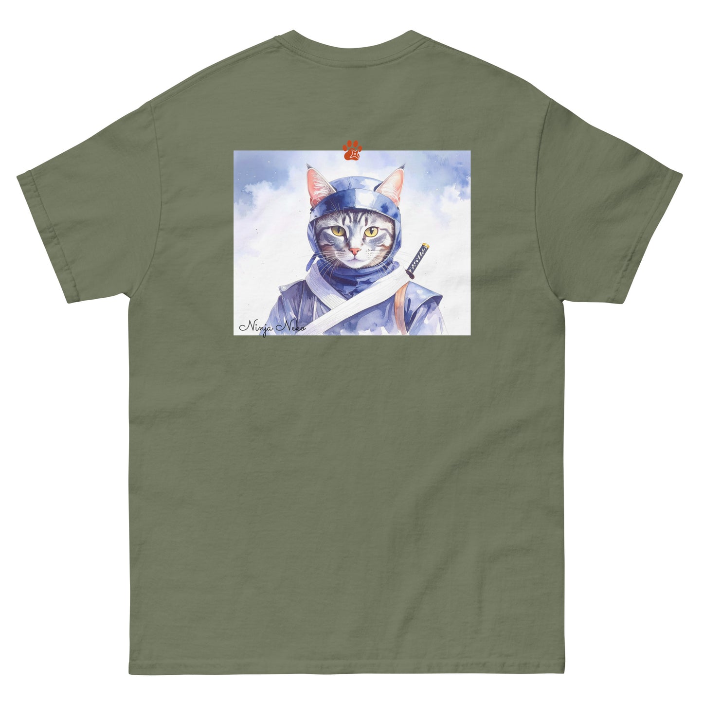 【バックプリント】ユニセックスクラシックTシャツ Gildan 5000 / ninja neko　　