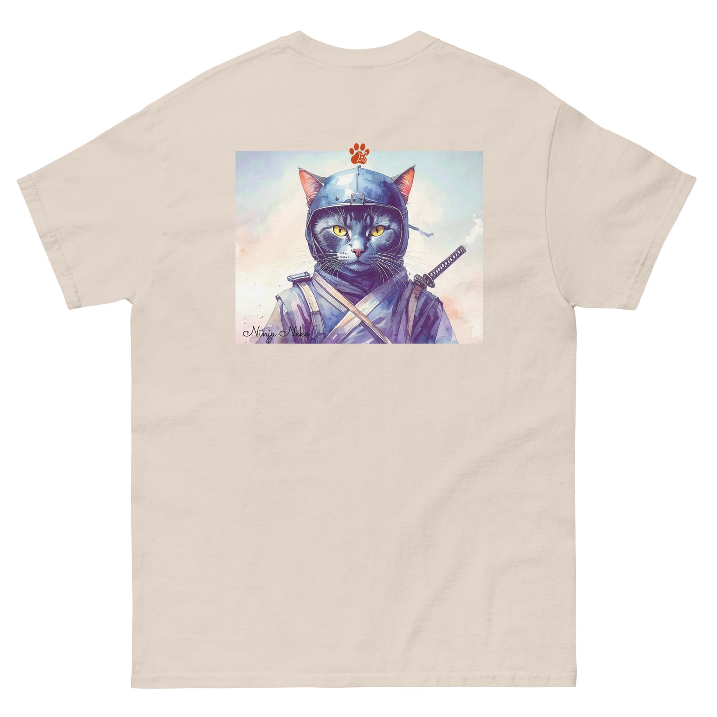 【バックプリント】ユニセックスクラシックTシャツ Gildan 5000 / ninja neko　　