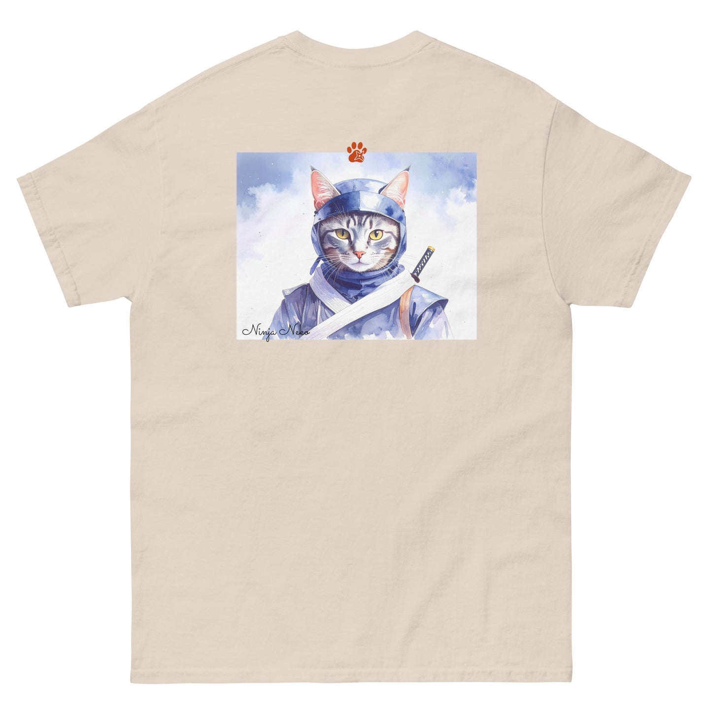 【バックプリント】ユニセックスクラシックTシャツ Gildan 5000 / ninja neko　　
