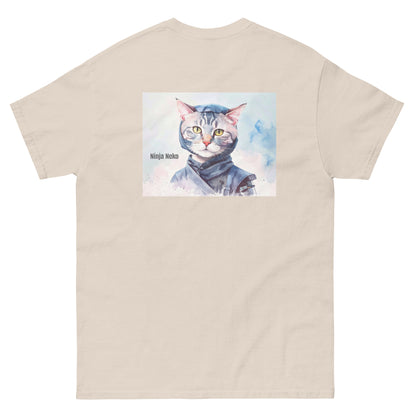 【バックプリント】猫Tシャツ｜Ninja Neko  忍者猫｜和風アート