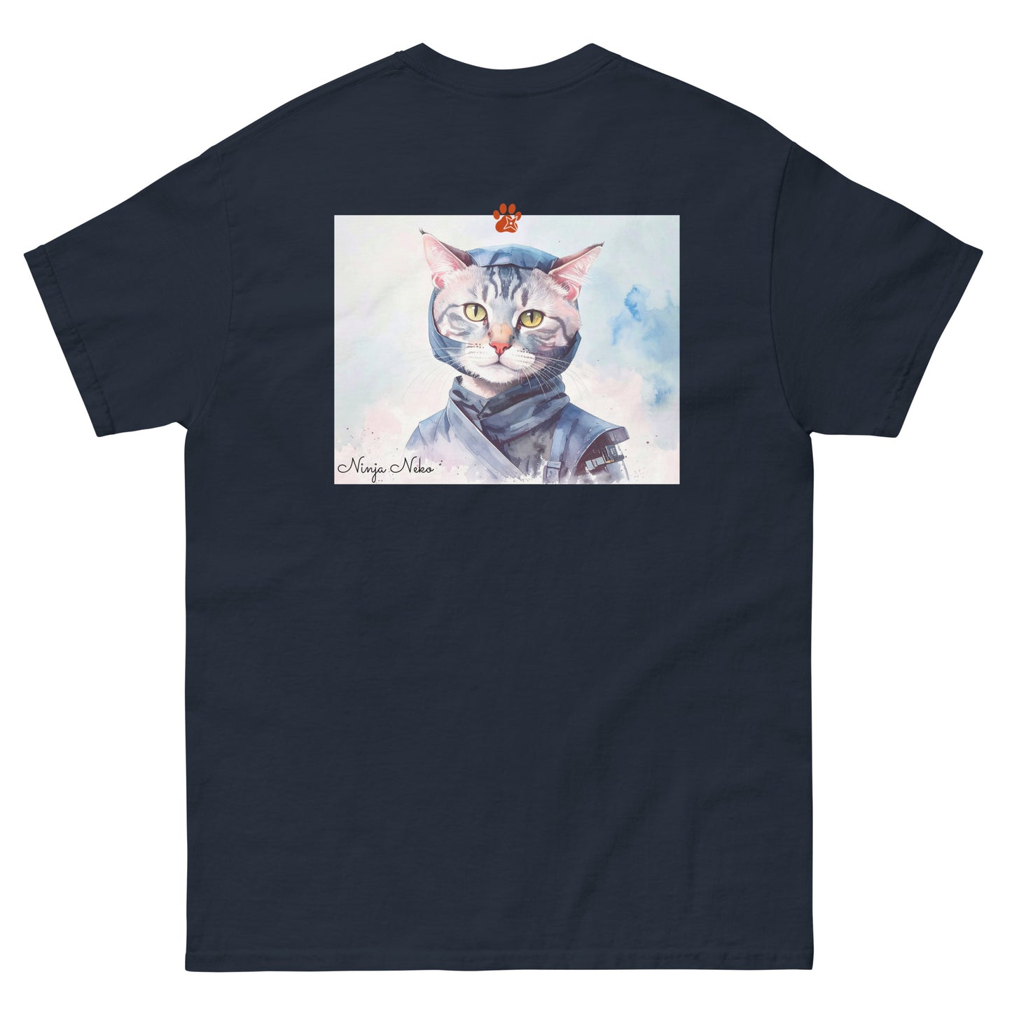 【バックプリント】ユニセックスクラシックTシャツ Gildan 5000 / ninja neko　