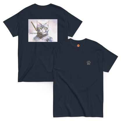 【バックプリント】猫Tシャツ｜Ninja Neko  忍者猫｜和風アート