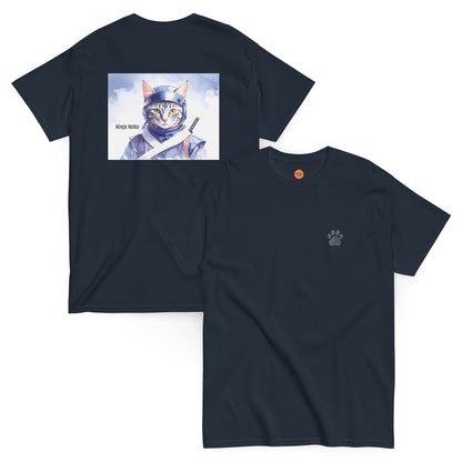 【バックプリント】猫Tシャツ｜Ninja Neko  忍者猫｜和風アート