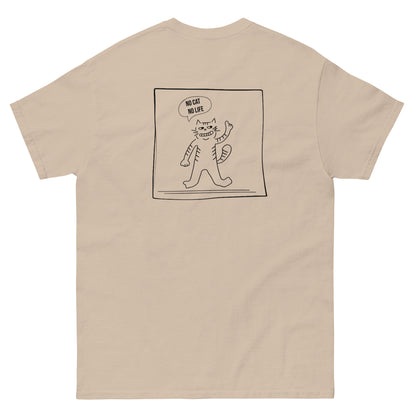 【バックプリント】ユニセックスクラシックTシャツ Gildan 5000 / No Cat No Life　