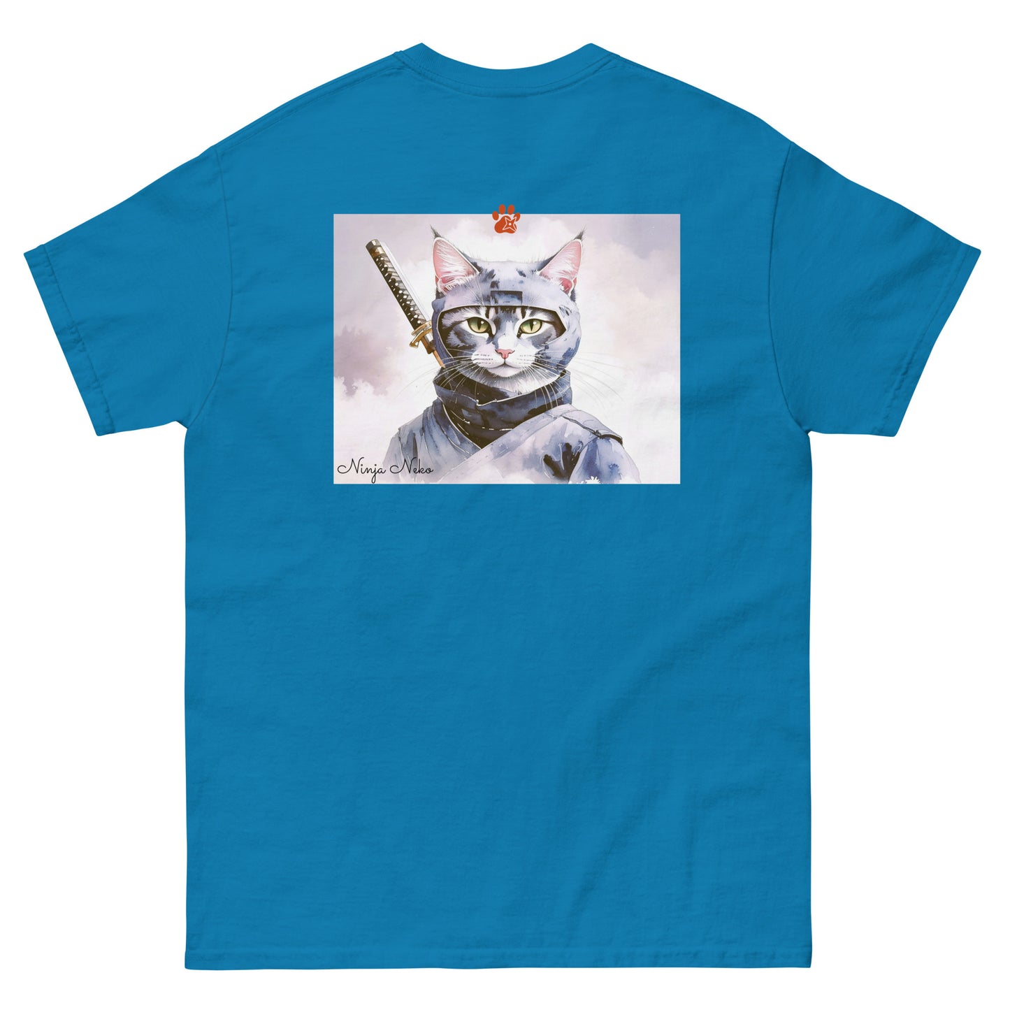 【バックプリント】ユニセックスクラシックTシャツ Gildan 5000 / ninja neko　