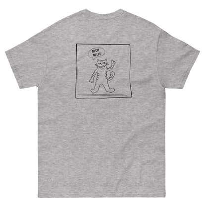 【バックプリント】ユニセックスクラシックTシャツ Gildan 5000 / No Cat No Life　