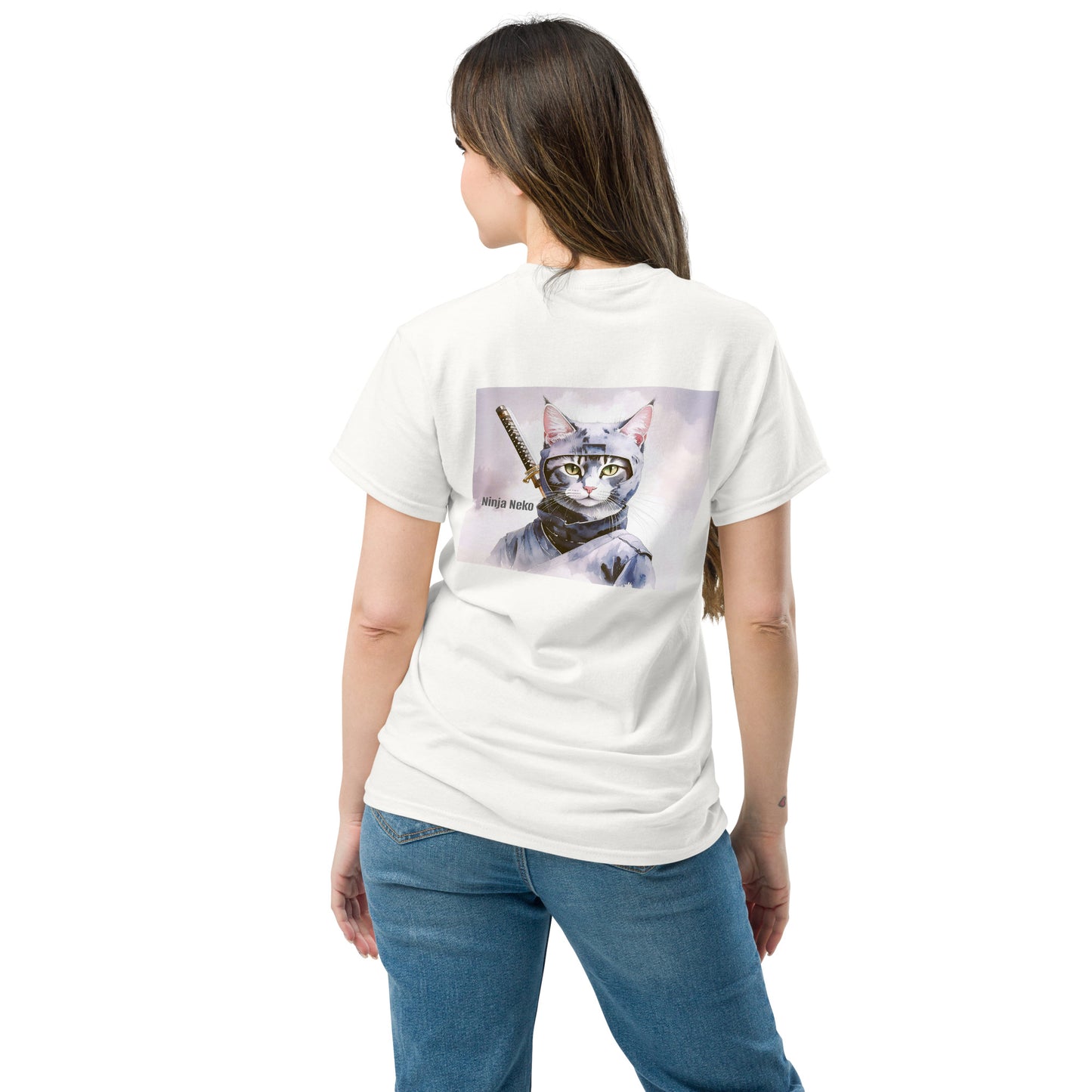 【バックプリント】猫Tシャツ｜Ninja Neko  忍者猫｜和風アート