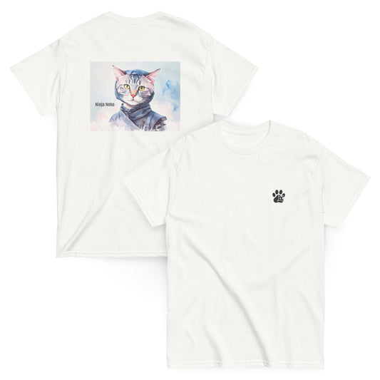 【バックプリント】猫Tシャツ｜Ninja Neko  忍者猫｜和風アート
