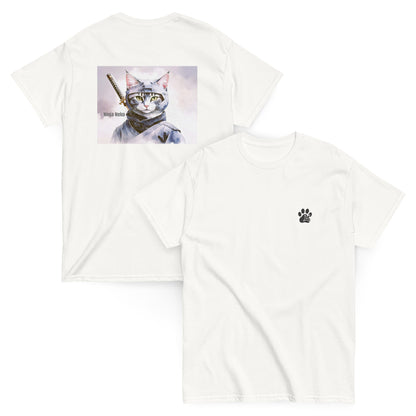 【バックプリント】猫Tシャツ｜Ninja Neko  忍者猫｜和風アート