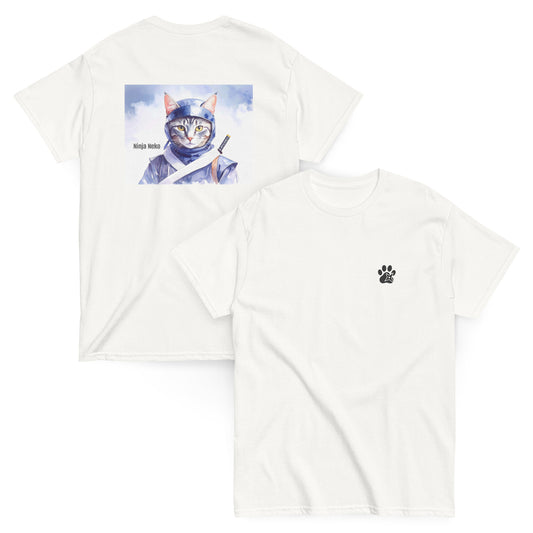 【バックプリント】猫Tシャツ｜Ninja Neko  忍者猫｜和風アート