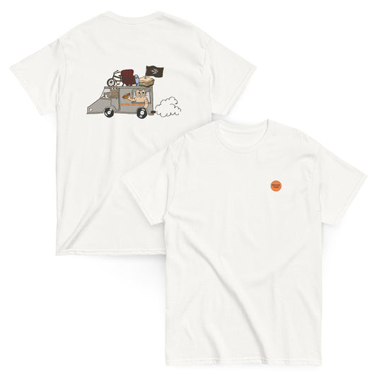 【バックプリント】猫ドライブTシャツ｜No Plan Just Cats｜レトロポップ