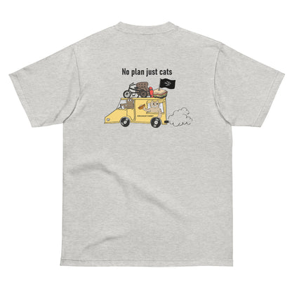 猫Tシャツ｜No Plan Just Cats イエロー｜猫とキッチンカー