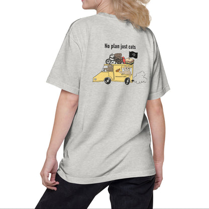 猫Tシャツ｜No Plan Just Cats イエロー｜猫とキッチンカー
