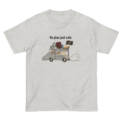 猫Tシャツ｜No Plan Just Cats レトロカラー｜猫とキッチンカー
