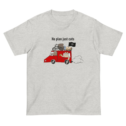 猫Tシャツ｜No Plan Just Cats レッド｜猫とキッチンカー