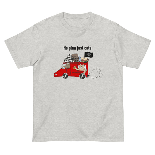 猫Tシャツ｜No Plan Just Cats レッド｜猫とキッチンカー