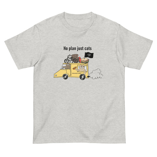 猫Tシャツ｜No Plan Just Cats イエロー｜猫とキッチンカー