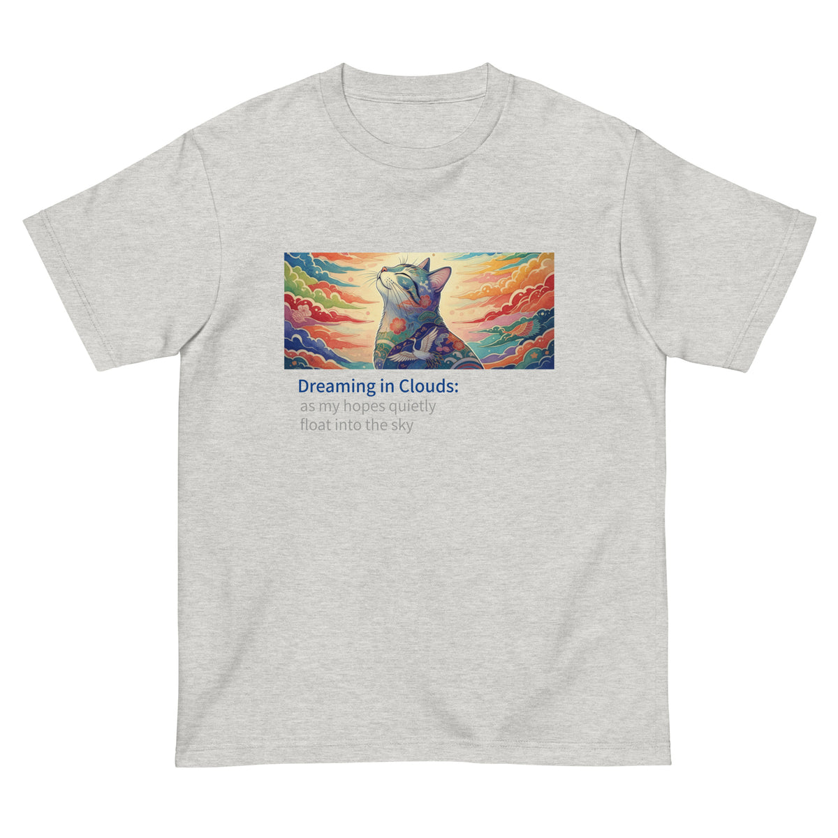 Camiseta de gato | Soñando entre nubes | Arte japonés