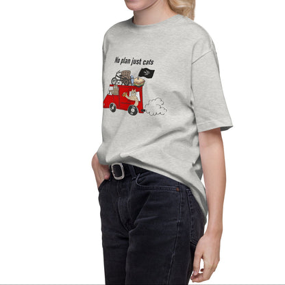 猫Tシャツ｜No Plan Just Cats レッド｜猫とキッチンカー