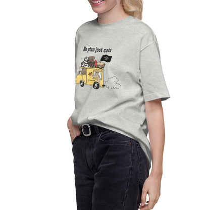猫Tシャツ｜No Plan Just Cats イエロー｜猫とキッチンカー