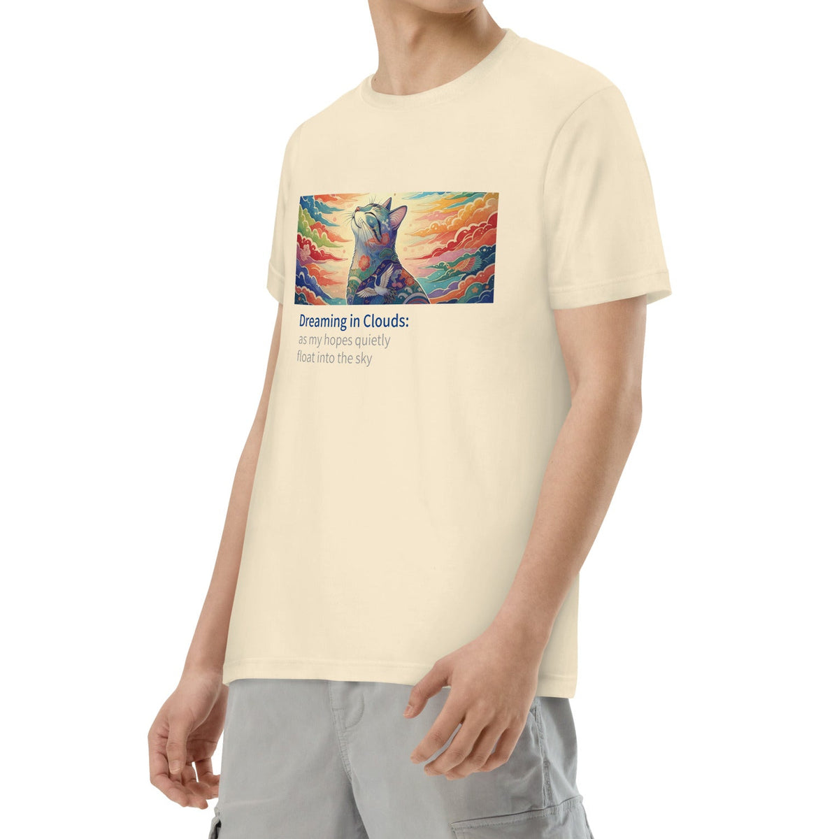 Camiseta de gato | Soñando entre nubes | Arte japonés