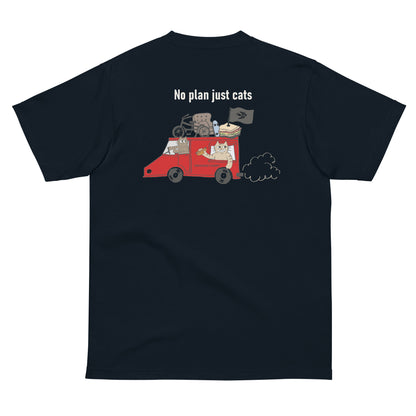 猫Tシャツ｜No Plan Just Cats レッド｜猫とキッチンカー