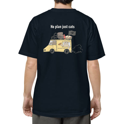 猫Tシャツ｜No Plan Just Cats イエロー｜猫とキッチンカー