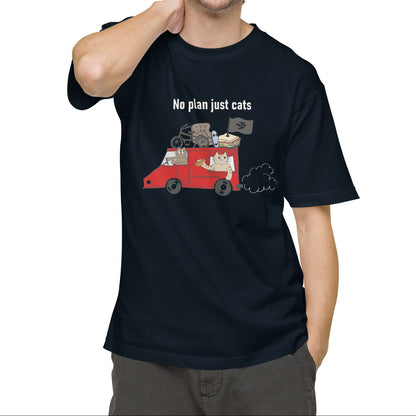 猫Tシャツ｜No Plan Just Cats レッド｜猫とキッチンカー