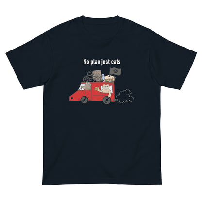 猫Tシャツ｜No Plan Just Cats レッド｜猫とキッチンカー