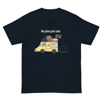 猫Tシャツ｜No Plan Just Cats イエロー｜猫とキッチンカー