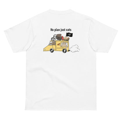 猫Tシャツ｜No Plan Just Cats イエロー｜猫とキッチンカー