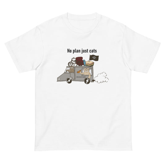 猫Tシャツ｜No Plan Just Cats レトロカラー｜猫とキッチンカー