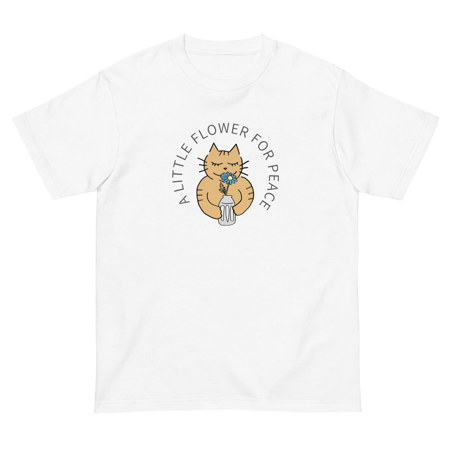 猫Tシャツ｜A Little Flower for Peace｜やさしさを届けるデザイン