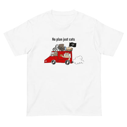 猫Tシャツ｜No Plan Just Cats レッド｜猫とキッチンカー