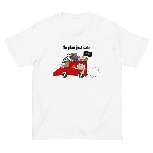 猫Tシャツ｜No Plan Just Cats レッド｜猫とキッチンカー