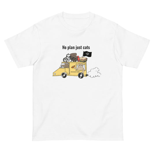 猫Tシャツ｜No Plan Just Cats イエロー｜猫とキッチンカー